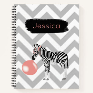 Personalisierte Blase Gum Zebra Blasen Blase Notizbuch