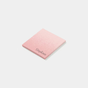 Personalisierte blassrosa Schrift Post-it Haftnoti Klebezettel