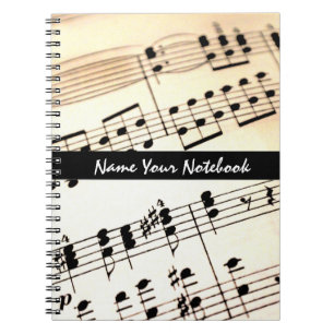 Personalisierte Blatt-Musiknoten-Notebook Notizblock