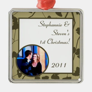 Personalisierte Blätter für benutzerdefinierte Orn Silbernes Ornament