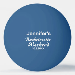 Personalisierte blau-weiße Junggesellinnen-Abschie Tischtennisball
