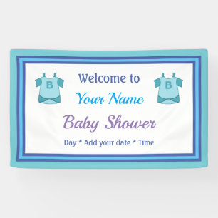 Personalisierte blaue Babyparty Banner