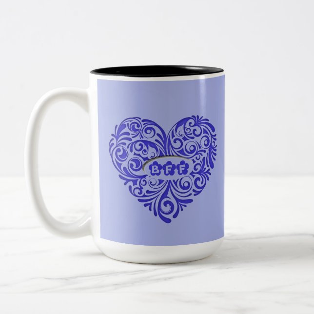 Personalisierte blaue BESTE FREUNDIN Tasse (Links)
