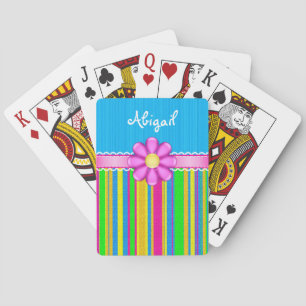 Personalisierte blaue Blume Spielkarten