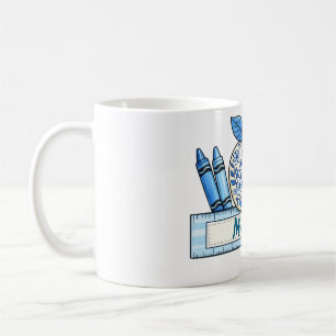 Personalisierte blaue Chinoiserie-Lehrergeschenk Kaffeetasse