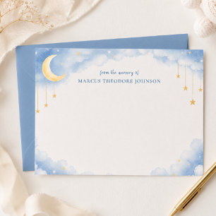 Personalisierte blaue Dankeskarten für Baby Shower Mitteilungskarte