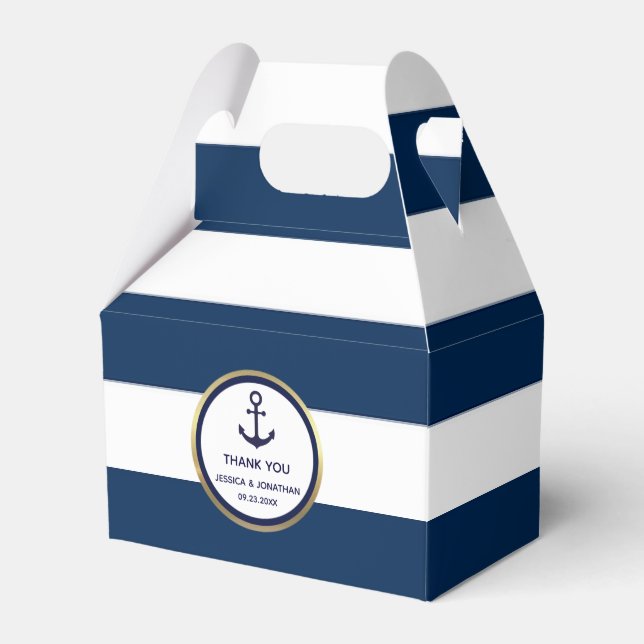 Personalisierte blaue Gastgeschenk Hochzeit Geschenkschachtel (Vorderseite)