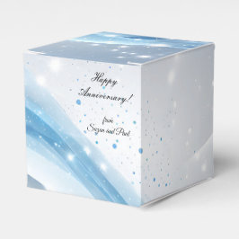 Personalisierte blaue Geschenkbox zum Jubiläum Geschenkschachtel