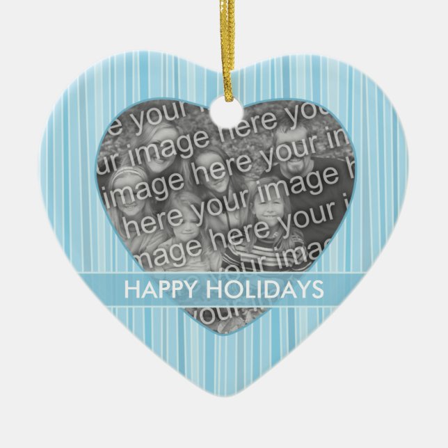 Personalisierte blaue keramik ornament (Vorne)