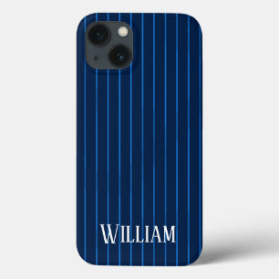 Personalisierte blaue Nadelstreifen Case-Mate iPho iPhone Hülle
