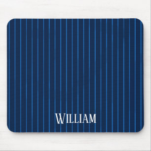 Personalisierte blaue Nadelstreifen Mousepad