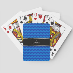 Personalisierte blaue Namenssparren Spielkarten