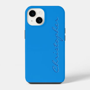 Personalisierte blaue Radial-Textur 15 iPhone 14 Hülle
