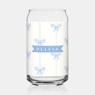 Personalisierte Blaue Schleife Coquette Name Ästhe Dosenglas