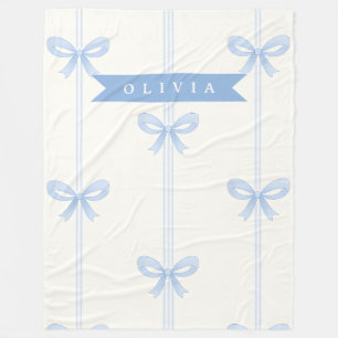 Personalisierte Blaue Schleife Coquette Name Ästhe Fleecedecke