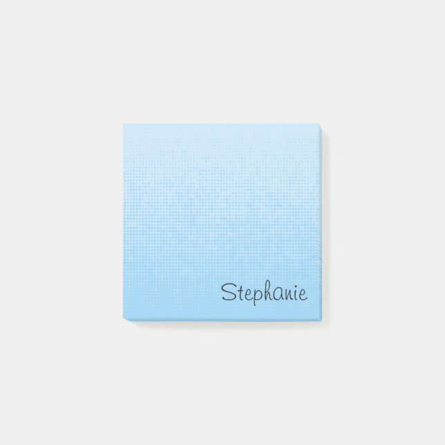 Personalisierte blaue Schrift Post-it Haftnotizen Klebezettel (Vorderseite)