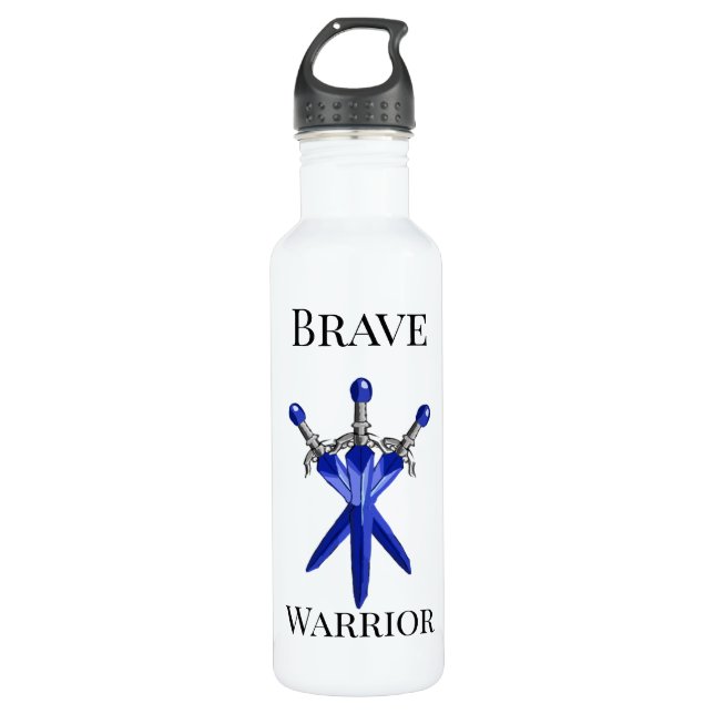 Personalisierte Blaue Schwert Kinder Trinkflasche (Vorderseite)