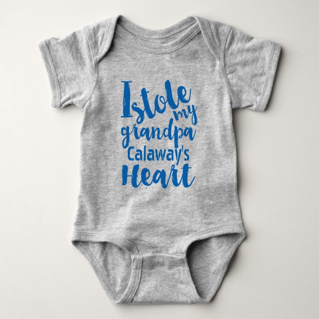 Personalisierte Blaue Sportarten mein Herz stillen Baby Strampler (Vorderseite)