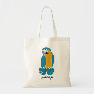 Personalisierte blaue und gelbe Maca Tragetasche