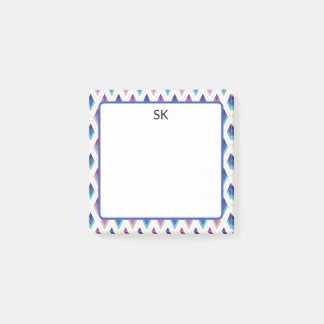 Personalisierte blaue und violette geometrische post-it klebezettel
