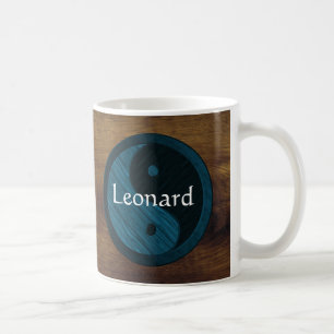 Personalisierte blaue Yin Yang hölzerne Korn-Tass Kaffeetasse