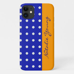 personalisierte blaugelbe Punkte Case-Mate iPhone Hülle