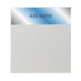 Personalisierte blaugraue Pixel Note Pad 5.5 x 6 Notizblock