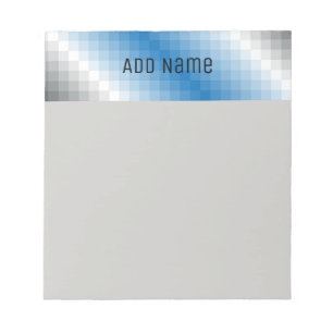 Personalisierte blaugraue Pixel Note Pad 5.5 x 6 Notizblock