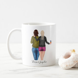 Personalisierte Blondine Brünette beste Freundinne Kaffeetasse