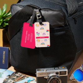 Personalisierte Blooms & Rainbows Gepäckmarke Gepäckanhänger