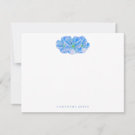 Personalisierte Blue Blume Note Card Mitteilungskarte