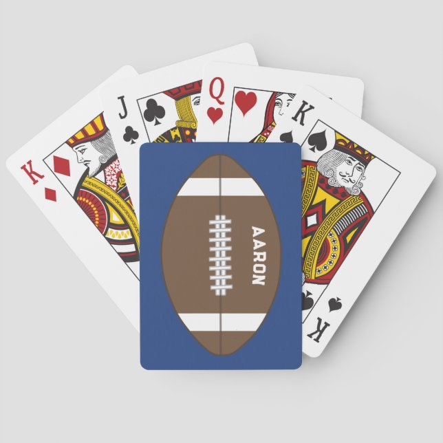 Personalisierte Blue Football Spielkarten Geschenk (Rückseite)