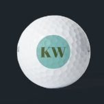 Personalisierte Blue Green Monogram Initials Golfball<br><div class="desc">Moderne blaue und grüne Monogramm-Initialen für Personalisierte Golfbälle</div>