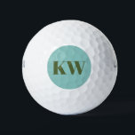 Personalisierte Blue Green Monogram Initials Golfball<br><div class="desc">Moderne blaue und grüne Monogramm-Initialen für Personalisierte Golfbälle</div>