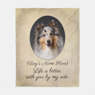 Personalisierte Blue Merle Sheltie Liebe Fleece-De Fleecedecke