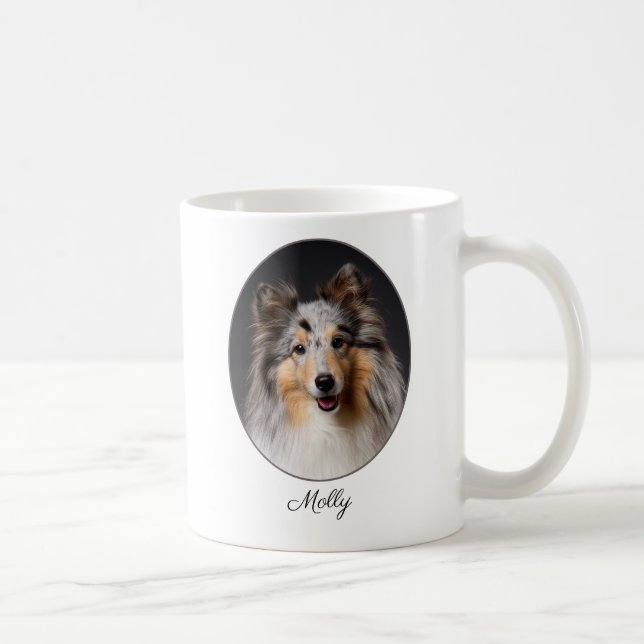 Personalisierte Blue Merle Sheltie Liebe Kaffeetasse (Rechts)