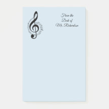 Personalisierte Blue Music Post It Notes 4x6