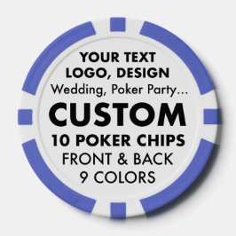 Personalisierte BLUE Poker Chips (9 Farben)