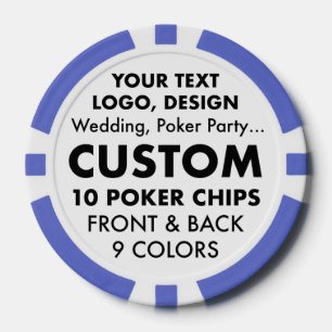Personalisierte BLUE Poker Chips (9 Farben)