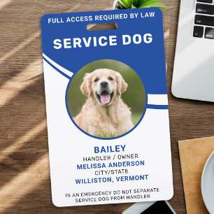 Personalisierte Blue Service Dog Foto ID Ausweis