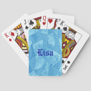 Personalisierte Blue Stain Glass Playing Cards Spielkarten