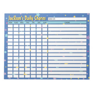 Personalisierte Blue Stars Tagestabelle Notizblock