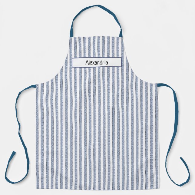 Personalisierte Blue Stripes Schürze (Vorderseite)