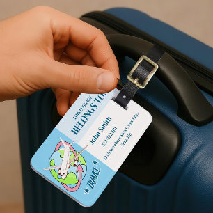 Personalisierte Blue Travel Airplane Gepäckanhänge Gepäckanhänger