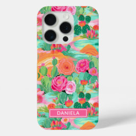 Personalisierte blühende Wüstenkaktusse Case-Mate iPhone Hülle