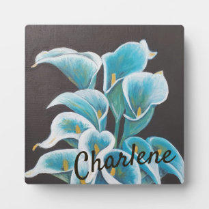 Personalisierte Blume Aquamarin Plaque Fotoplatte