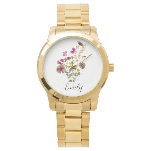 Personalisierte Blume Armbanduhr (Vorderseite)