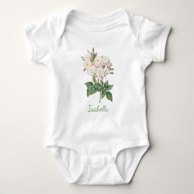 PERSONALISIERTE BLUME BABY BODYSUIT BABY STRAMPLER (Vorderseite)