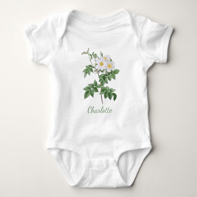 PERSONALISIERTE BLUME BABY BODYSUIT BABY STRAMPLER (Vorderseite)
