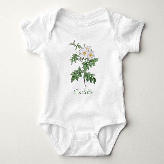 PERSONALISIERTE BLUME BABY BODYSUIT STRAMPLER (Vorderseite)